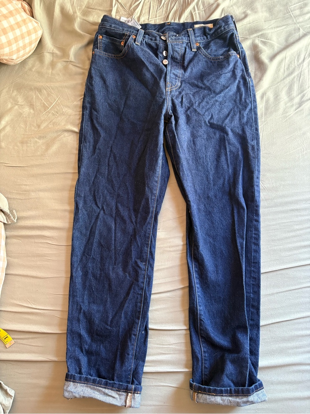 Levi’s women’s selvedge denim 90’s 501 button fly straight leg 28 x 30
